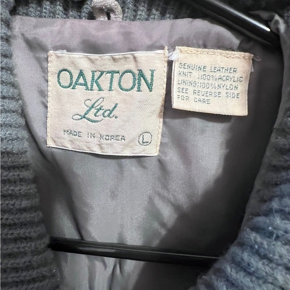 Vintage Oakton Ltd Leather & Sweater Jacket - Picture 2 of 7